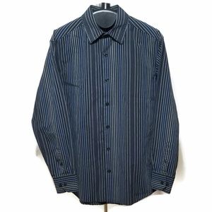 Claiborne Black Blue Striped Casual Shirt
